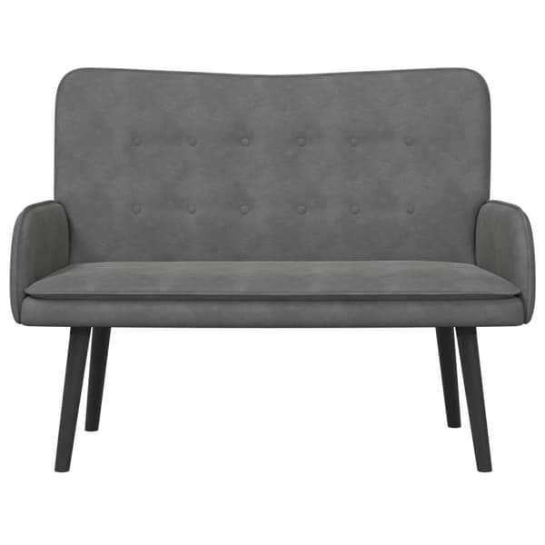 Tvåsitssoffa Mörkgrå 115 x 61 x 87 cm Sammet