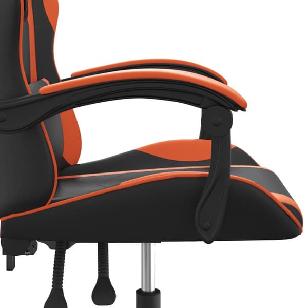 Gamingstol svart och orange konstläder
