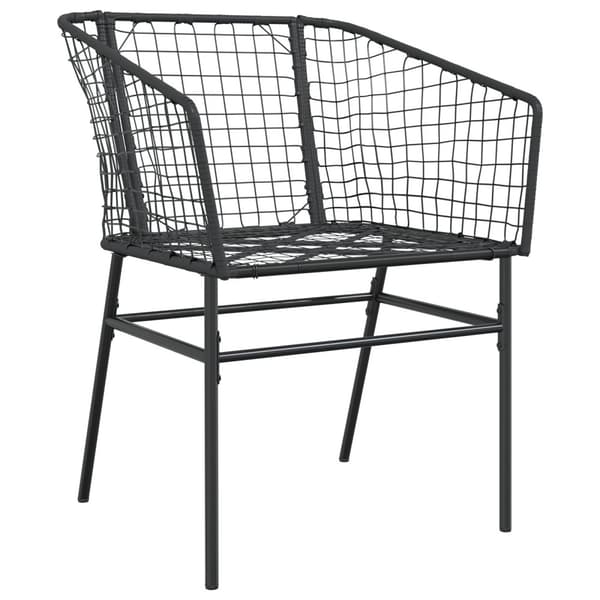 Trädgårdsmöbelset 9 pcs Svart konstrotting