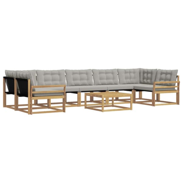 Utomhussoffset 8 pcs Vit och ljusgrå 79 x 79 x 37 cm