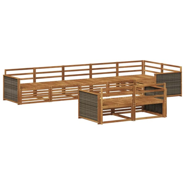 Utomhussoffset 8 pcs Naturlig