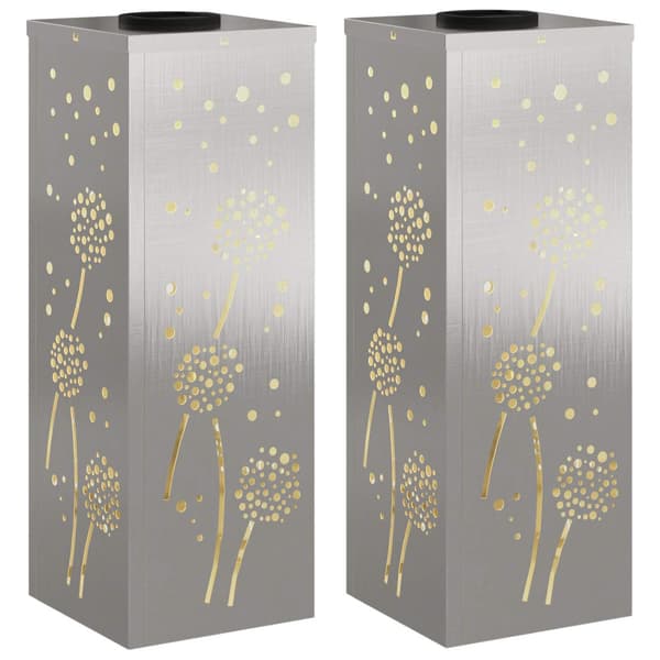 Solar LED Stig Ljus 2 pcs Silver Rostfritt stål
