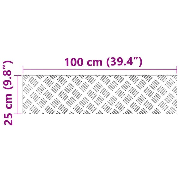 Trappsteg Rektangulär 4 pcs Silver 100 x 25 cm Aluminium