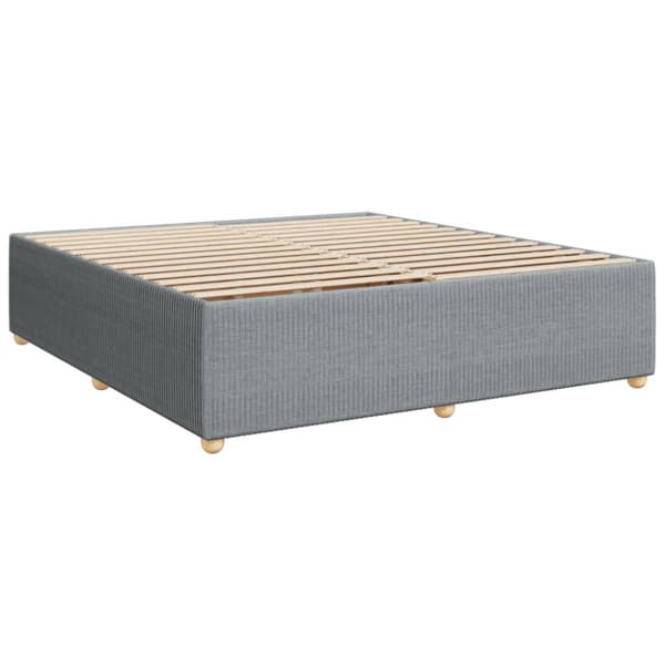 Ramsäng med madrass ljusgrå 200x200 cm tyg