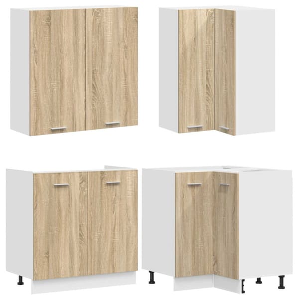 Köksenhet LYON 8 pcs Sonoma-ek Konstruerat trä