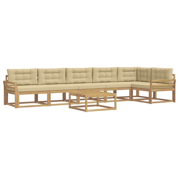 Utomhussoffset 7 pcs Vit och Beige 79 x 79 x 37 cm Polyester