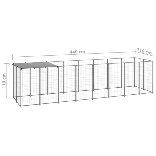 Hundgård silver 4,84 m² stål