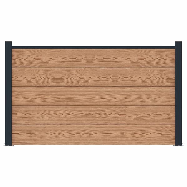Stängselpanel WPC och aluminium Brun