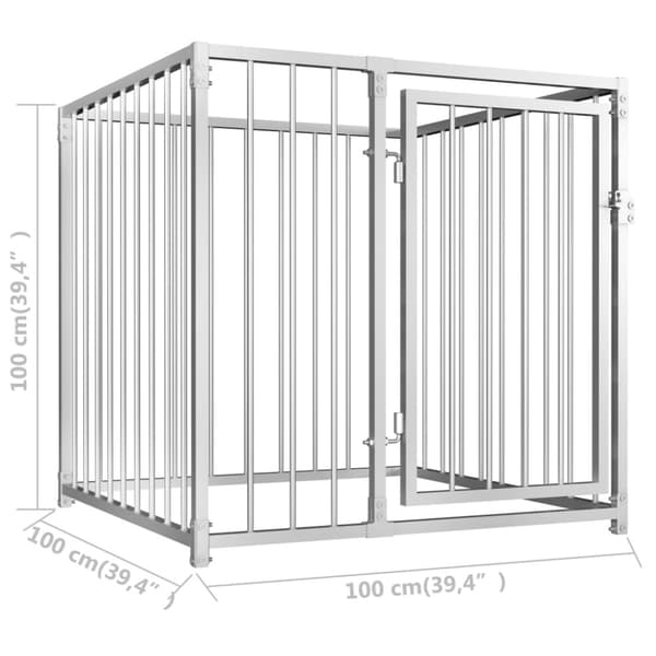 Hundgård för utomhusbruk 100x100x100 cm