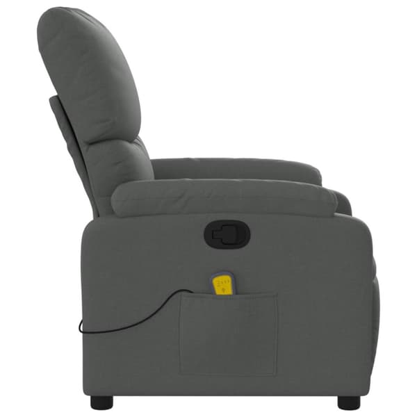 Massagefåtölj mörkgrå tyg