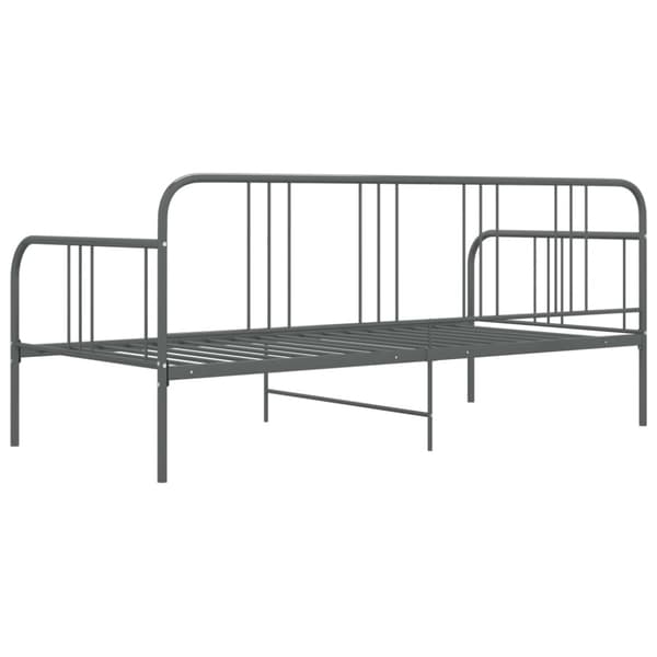 Sängram bäddsoffa grå metall 90x200 cm