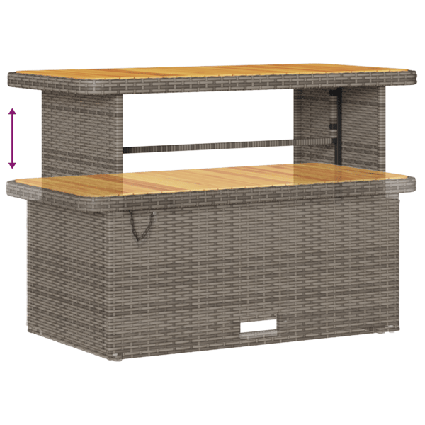 Trädgårdsoffset med kudde med lagring 9 pcs Grå Poly rattan