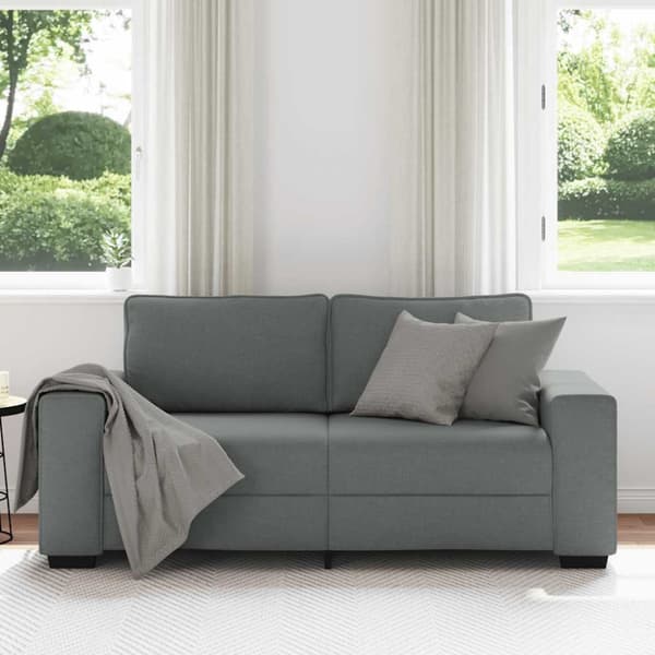 2-sitssoffa mörkgrå 180x77x82 cm tyg
