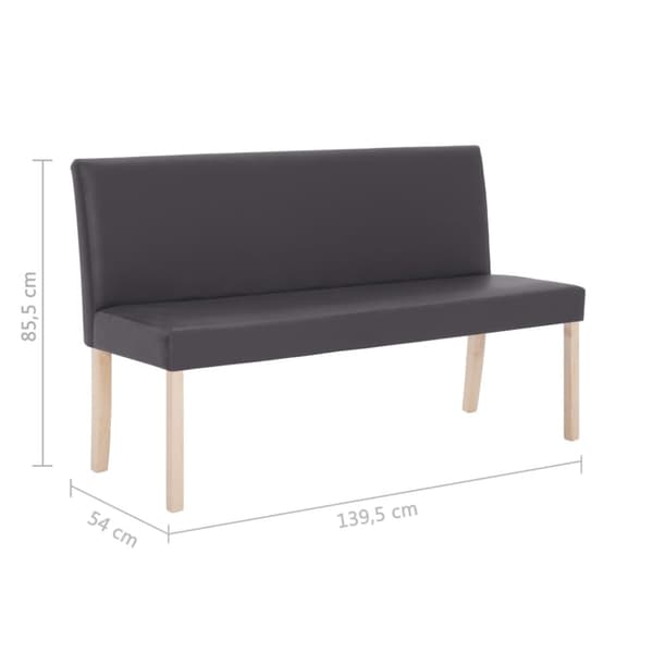 Bänk 139,5 cm konstläder grå
