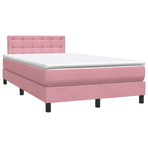 Ramsäng med madrass rosa 120x220 cm sammet