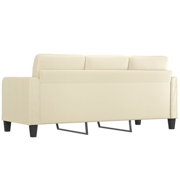 3-sitssoffa gräddvit 180 cm konstläder