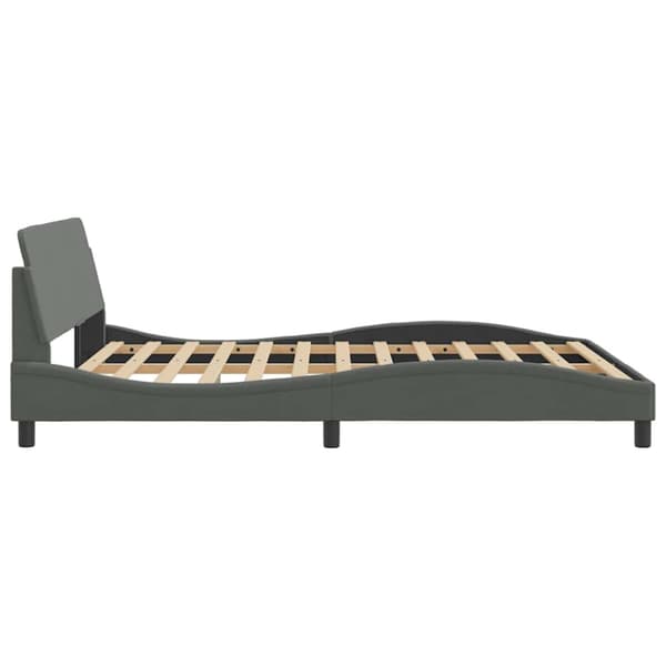 Bed Frame "Dover" Dark Grey 152x203 cm Fabric