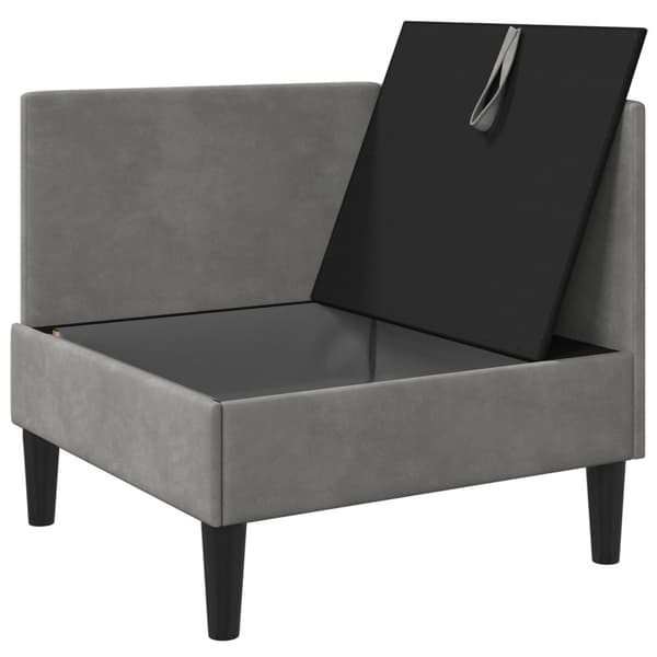 Soffa med förvaring Ljusgrå Sammet