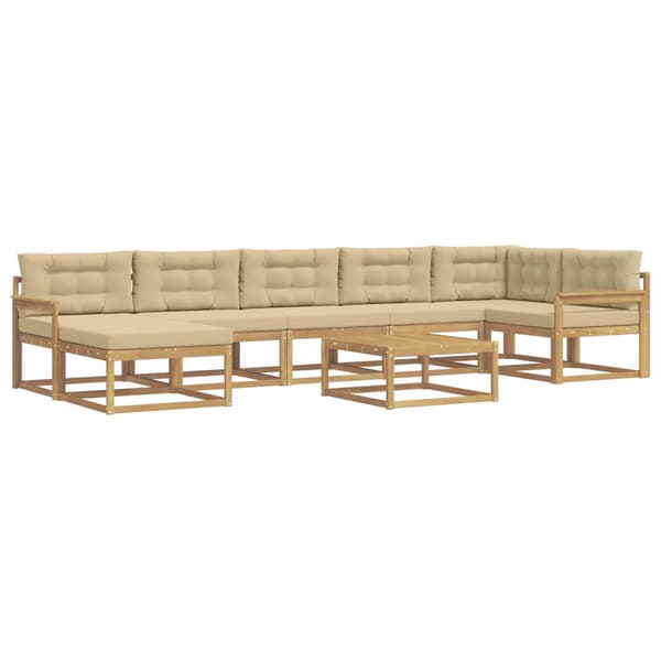 Utomhussoffset 8 pcs Vit och Beige
