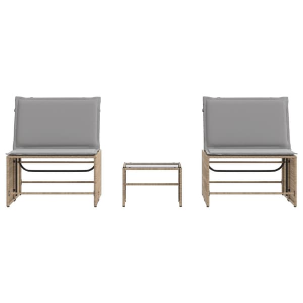Solstolar 2 st med bord beige konstrotting