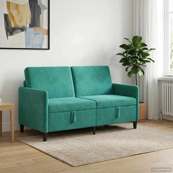 Soffa med förvaring Turkos 152 x 78 x 87 cm Polyester