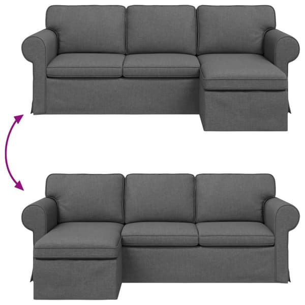 Soffa Mörkgrå 215 x 138 x 80 cm tyg