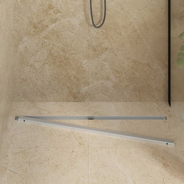 360° Duschavlopp med smal modell Silver 100 cm