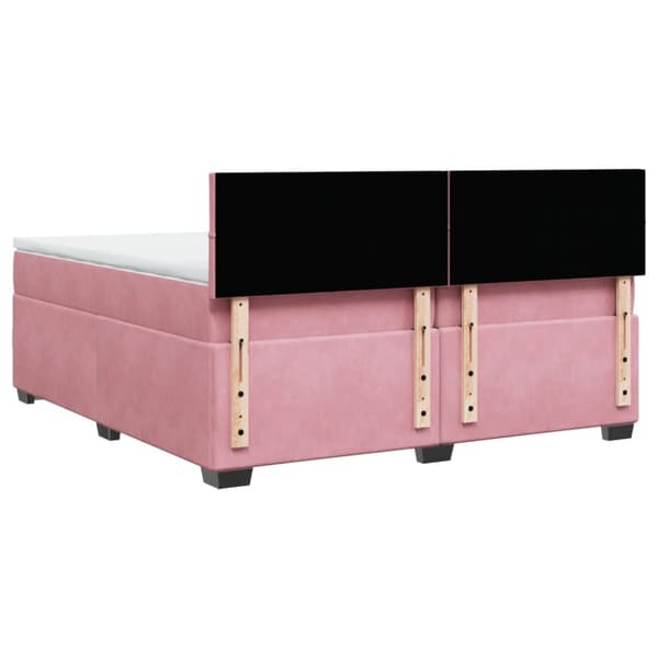 Ramsäng med madrass rosa 200x200 cm sammet