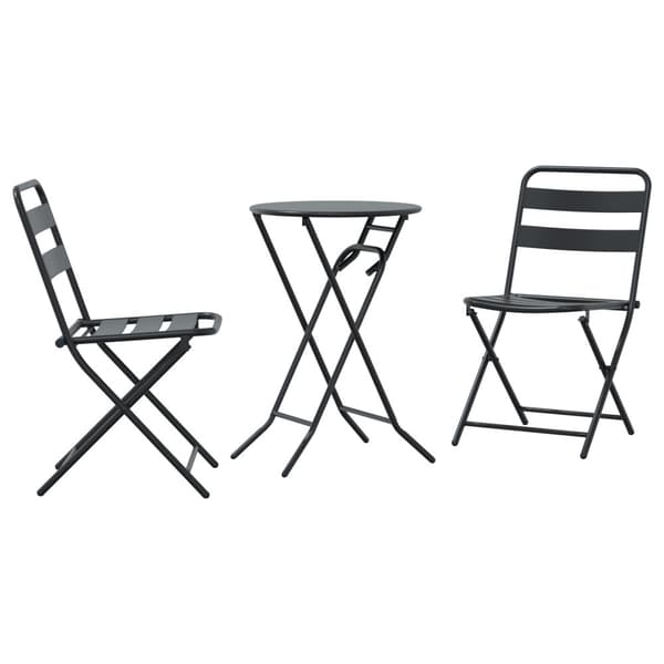 Trädgårds Bistro Set 3 pcs Antracit Stål