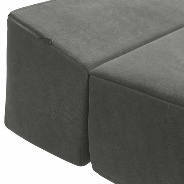 Fällbar Soffbed Mörkgrå 200 x 70 x 15 cm Sammet