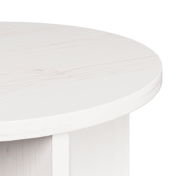 Kaffeebord 2 pcs Vit Massivt tallträ