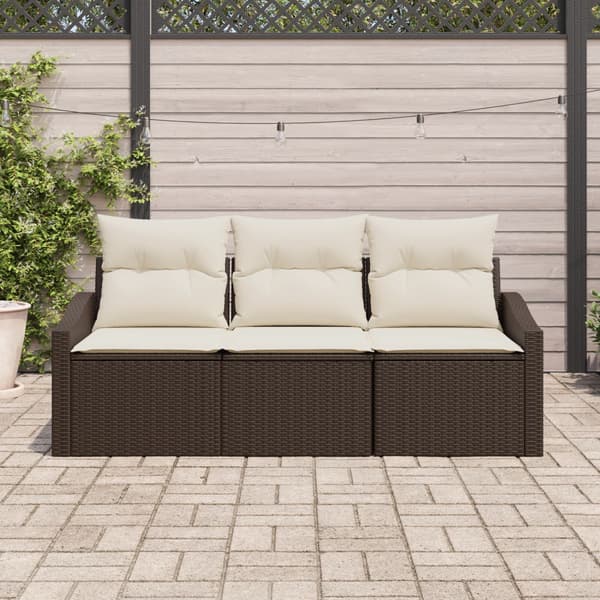 Soffset med kudde 3 pcs Brun konstrotting