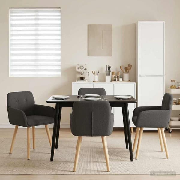 Matstolar 4 pcs Bouclé Mörkgrå 59 x 57 x 85 cm