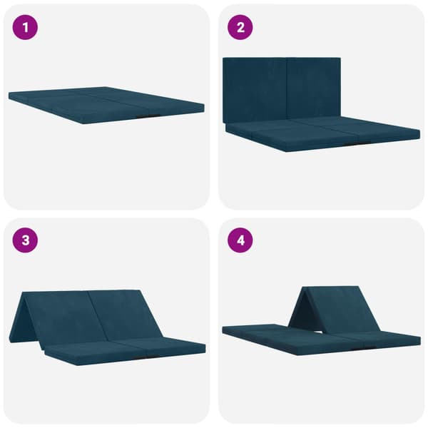 Fällbar Soffbed 140 x 67 x 45 cm Blå