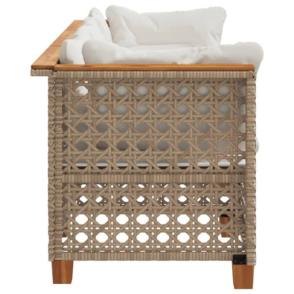 Trädgårdssoffa 3-sits med dynor konstrotting beige