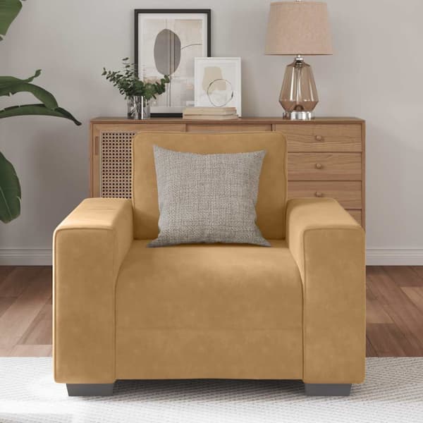 Soffstol brun 100x77x82 cm sammet