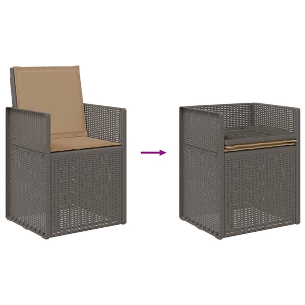 Trädgårdsmatstolar 2 pcs Ljusgrå och Taupe PP