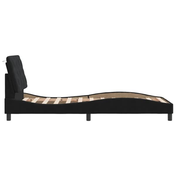 Bed Frame without Mattress Black 90x200 cm Velvet
