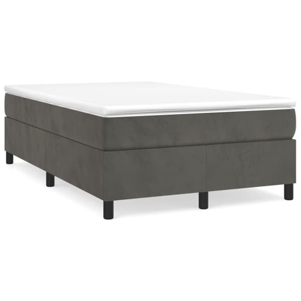 Boxspring-sängram mörkgrå 120x200 cm sammet