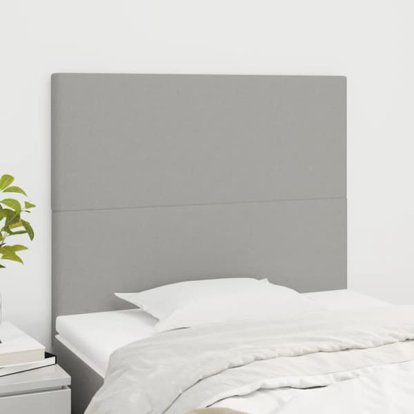 Sänggavel ljusgrå 80x5x118/128 cm tyg
