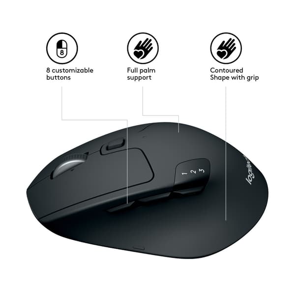 Logitech M720 datormöss högerhand Trådlös RF + Bluetooth Optisk 1000 DPI