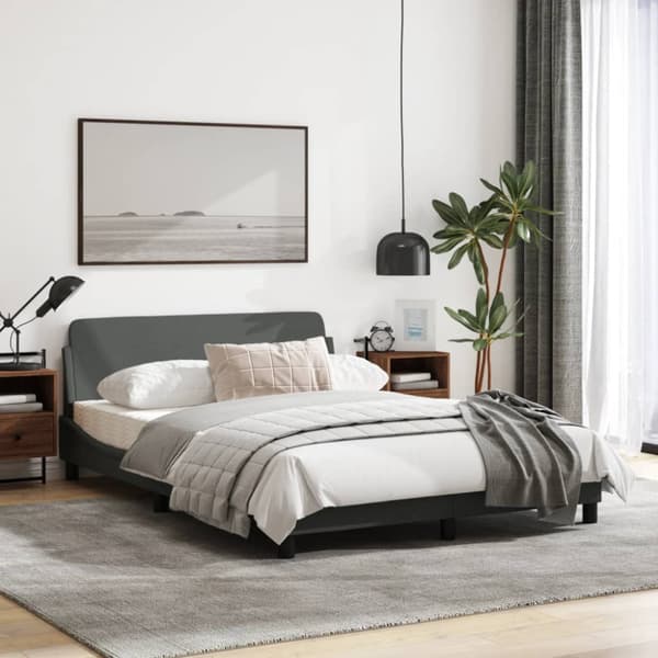 Bed Frame "Dover" Dark Grey 140x200 cm Fabric