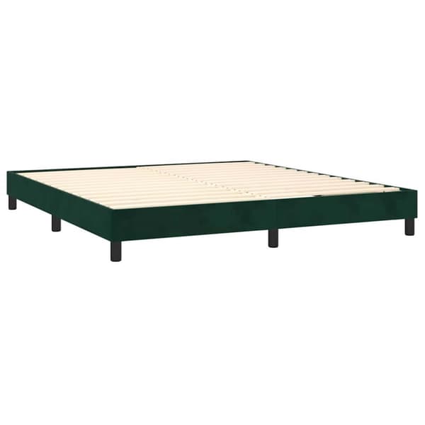 Ramsäng med madrass mörkgrön 180x200 cm sammet