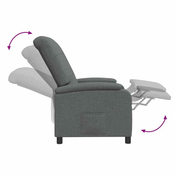 Recliner Mörkgrå Tyg