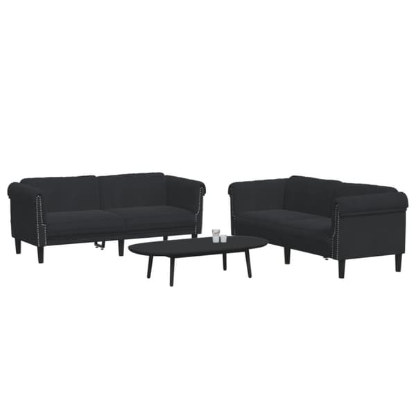 Soffgrupp 2 delar svart sammet