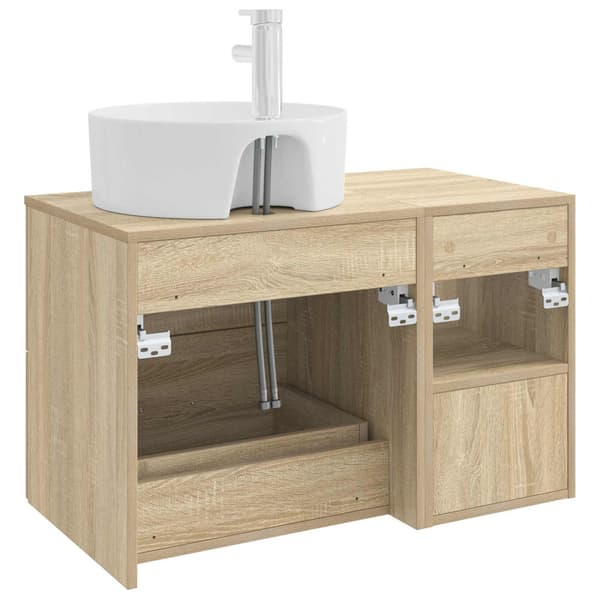 Badrumsmöbelset 2 pcs Sonoma-ek Konstruerat trä