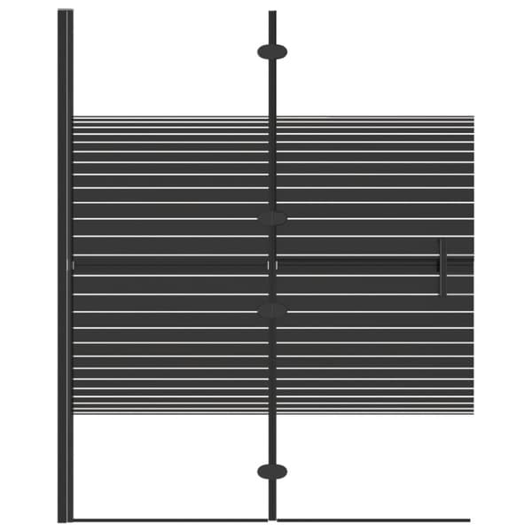 Duschvägg fällbar ESG 100x140 cm svart