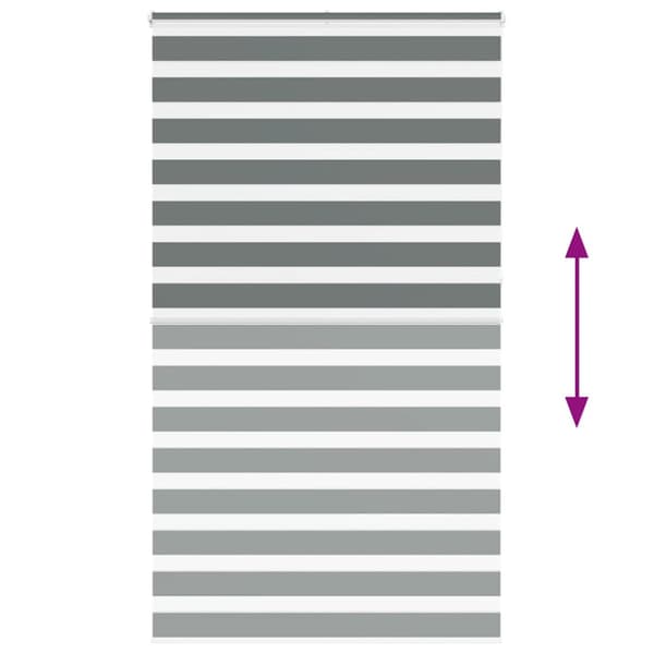 Rullgardin zebra mörkgrå 120x230 cm tyg bredd 115,9cm polyester