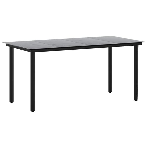 Soffbord Set med kudde 5 pcs PE rotting och pulverlackerad stål