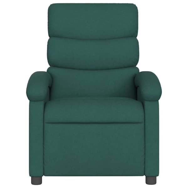 Massagefåtölj mörkgrön tyg